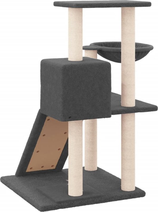 vidaXL Drapak dla kota z sizalowymi slupkami, ciemnoszary, 82 cm