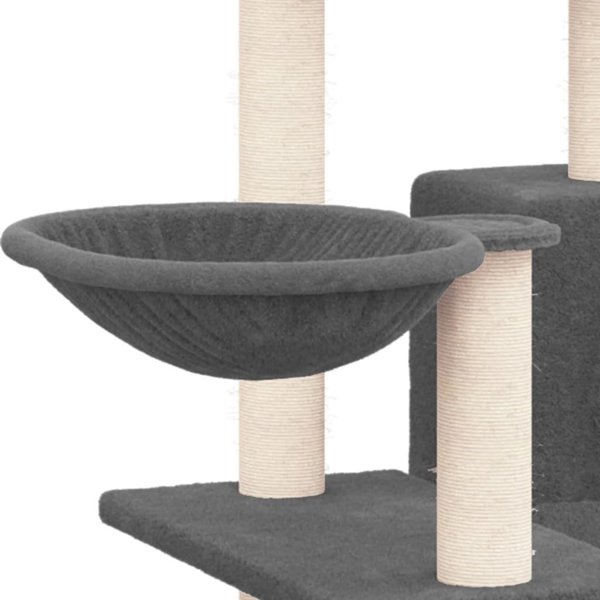 vidaXL Drapak dla kota z sizalowymi slupkami, ciemnoszary, 82 cm