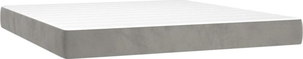 vidaXL Lozko kontynentalne z materacem i LED szare 180x200 cm aksamit