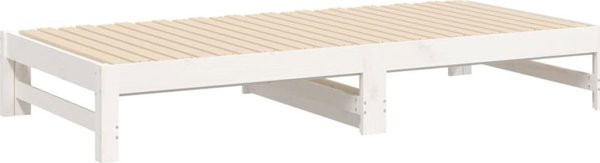 vidaXL Lozko rozsuwane biale 2x(90x190) cm lite drewno sosnowe