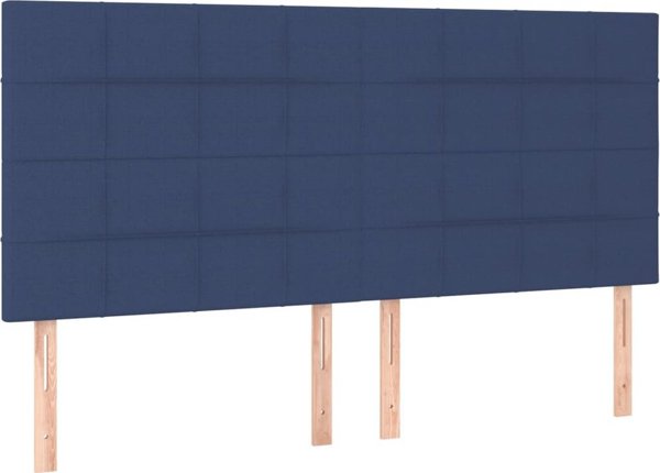 vidaXL Κρεβάτι Κοντινένταλ με Στρώμα, Μπλε, 180x200 cm, Ύφασμα