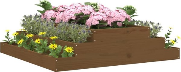 vidaXL Γλάστρα, μέλι καφέ, 110x110x27 εκ, από μασίφ πεύκο