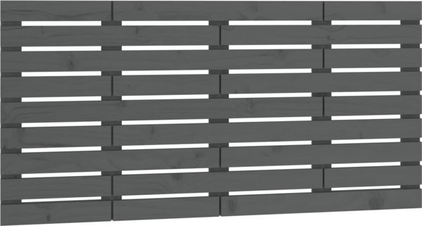 vidaXL Κεφαλάρι κρεβατιού, γκρι, 126x3x63 εκ., από μασίφ ξύλο πεύκου