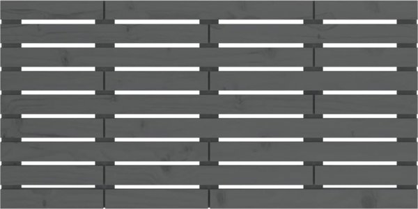 vidaXL Κεφαλάρι κρεβατιού, γκρι, 126x3x63 εκ., από μασίφ ξύλο πεύκου