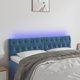 vidaXL Κεφαλάρι κρεβατιού με LED, σκούρο μπλε, 144x7x78/88 cm, βελούδο