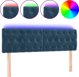 vidaXL Κεφαλάρι κρεβατιού με LED, σκούρο μπλε, 144x7x78/88 cm, βελούδο
