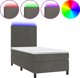 vidaXL Κρεβάτι kontynentalne με στρώμα και LED, γκρι βελούδο, 80x200 cm
