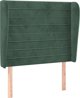 vidaXL Κεφαλάρι uszak, σκούρο πράσινο, 103x23x118/128 εκ., βελούδο