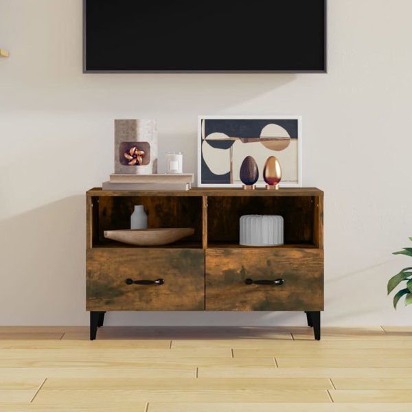 vidaXL Έπιπλο TV σε χρώμα καπνιστή δρυς, 80x36x50 εκ
