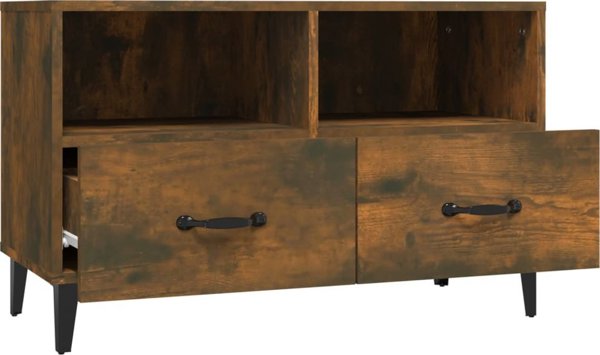 vidaXL Έπιπλο TV σε χρώμα καπνιστή δρυς, 80x36x50 εκ