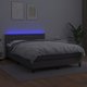 vidaXL Κρεβάτι Continental με Στρώμα και LED, Γκρι Δερματίνη 140x190 εκ.