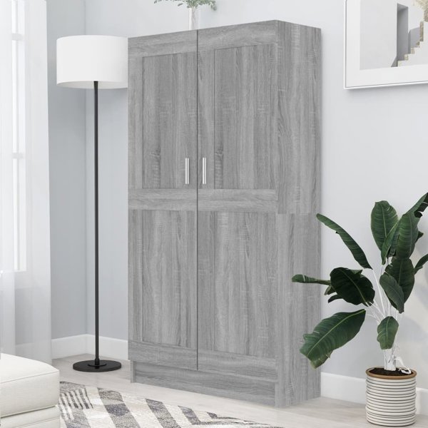 vidaXL Βιβλιοθήκη, γκρι δρυς σονόμα, 82,5x30,5x150 cm