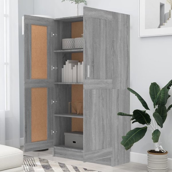 vidaXL Βιβλιοθήκη, γκρι δρυς σονόμα, 82,5x30,5x150 cm