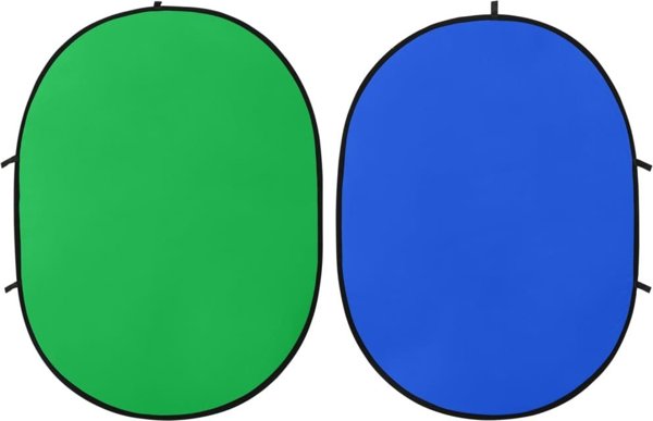 vidaXL Owalne tlo studyjne 2-w-1, zielono-niebieskie, 200x150 cm