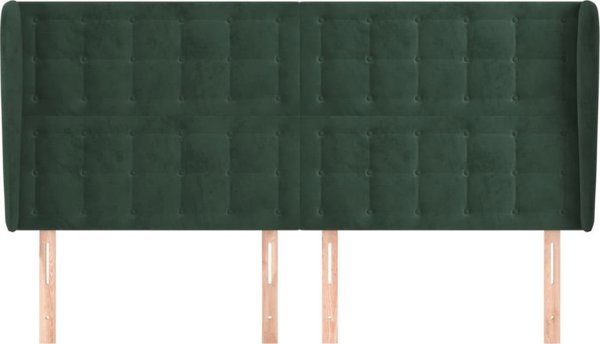 vidaXL Κεφαλάρι Uszak, σκούρο πράσινο, 183x23x118/128 cm, βελούδο