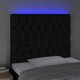 vidaXL Zaglowek do lozka z LED, czarny, 100x7x118/128 cm, tkanina
