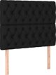 vidaXL Zaglowek do lozka z LED, czarny, 100x7x118/128 cm, tkanina
