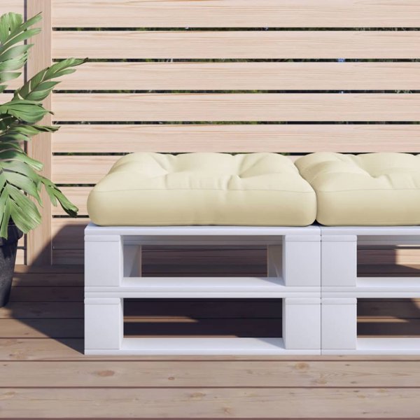 vidaXL Μαξιλάρι για παλέτα, κρεμ, 60x60x12 εκ., ύφασμα