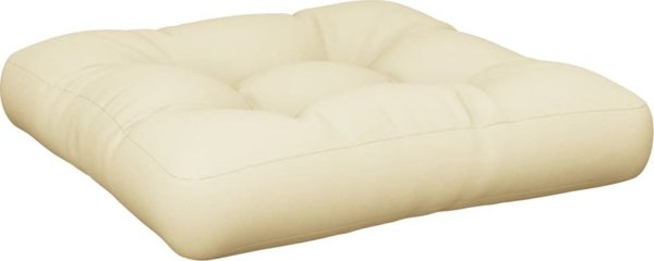 vidaXL Μαξιλάρι για παλέτα, κρεμ, 60x60x12 εκ., ύφασμα