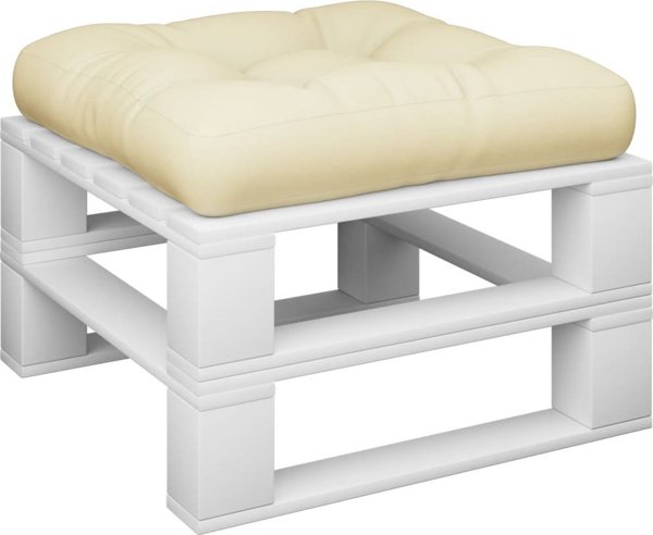 vidaXL Μαξιλάρι για παλέτα, κρεμ, 60x60x12 εκ., ύφασμα