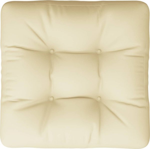 vidaXL Μαξιλάρι για παλέτα, κρεμ, 60x60x12 εκ., ύφασμα