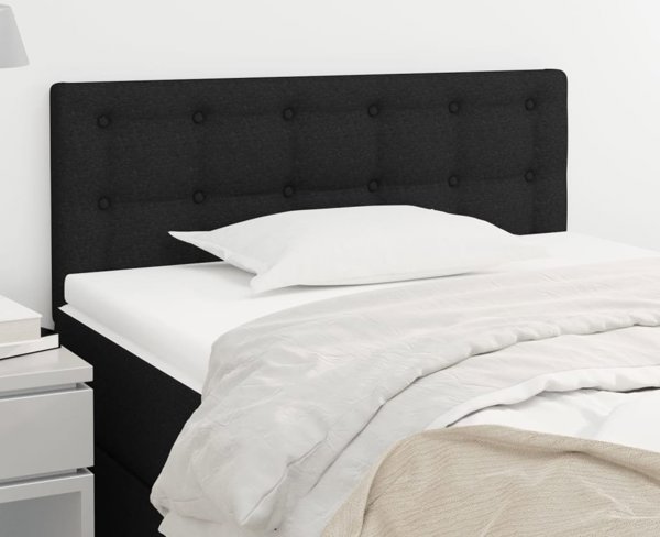 vidaXL Προσκέφαλο κρεβατιού μαύρο 90x5x78/88 εκ. από ύφασμα