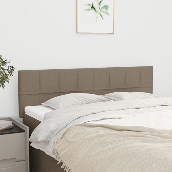 vidaXL Zaglowki do Lozka, 2 szt., taupe, 72x5x78/88 cm, tkanina