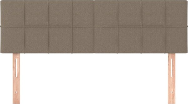 vidaXL Zaglowki do Lozka, 2 szt., taupe, 72x5x78/88 cm, tkanina