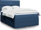 vidaXL Κρεβάτι Continental με στρώμα, μπλε, ύφασμα 140x190 cm