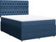 vidaXL Κρεβάτι Continental με στρώμα, μπλε, ύφασμα 140x190 cm