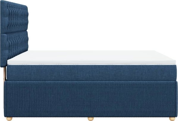 vidaXL Κρεβάτι Continental με στρώμα, μπλε, ύφασμα 140x190 cm