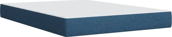 vidaXL Κρεβάτι Continental με στρώμα, μπλε, ύφασμα 140x190 cm