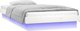 vidaXL Κρεβατοκάμαρα με LED, λευκή, 90x190 εκ., μονό, από μασίφ ξύλο