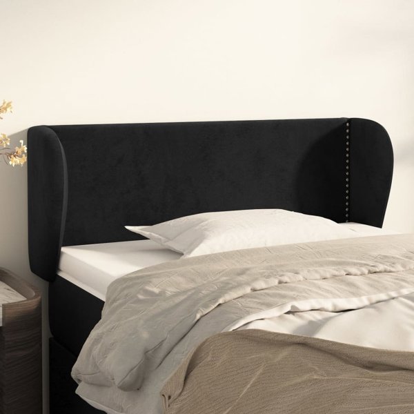 vidaXL Κεφαλάρι uszak, μαύρος, 103x23x78/88 εκ., βελούδινο