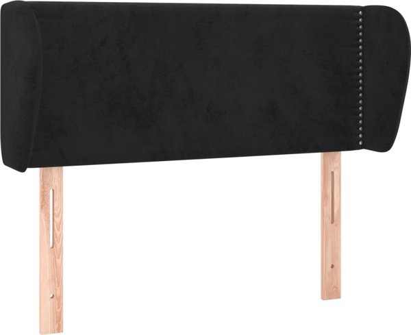 vidaXL Κεφαλάρι uszak, μαύρος, 103x23x78/88 εκ., βελούδινο