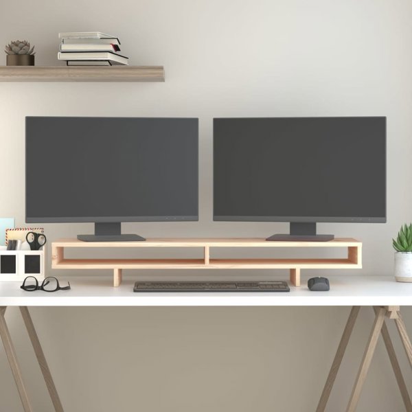 vidaXL vidaXL Podstawka na monitor, 100x27x14 cm, lite drewno sosnowe