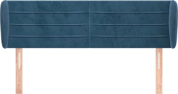 vidaXL Zaglowek uszak, σκούρο μπλε, 147x23x78/88 εκ, βελούδο