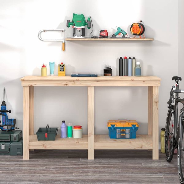 vidaXL Τραπέζι εργασίας 140x50x80 cm από μασίφ πεύκο