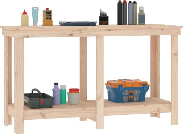 vidaXL Τραπέζι εργασίας 140x50x80 cm από μασίφ πεύκο