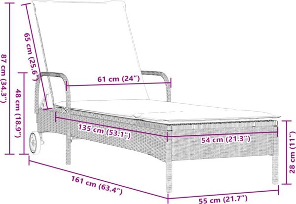 vidaXL Ξαπλώστρες με Μαξιλάρια, Σετ 2, Ανοιχτό Γκρι, Πολυραττάν