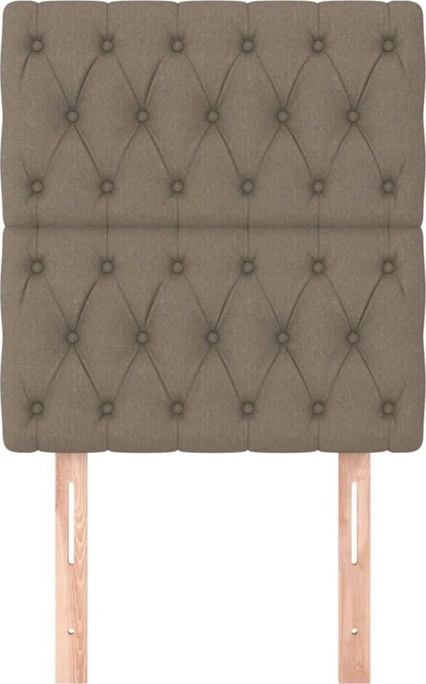 vidaXL Μαξιλάρια κεφαλιού για κρεβάτι, 2 τεμ., taupe, 80x7x78/88 cm, ύφασμα