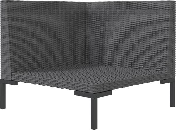 vidaXL Κήπος καναπές με μαξιλάρια, στρογγυλός PE rattan