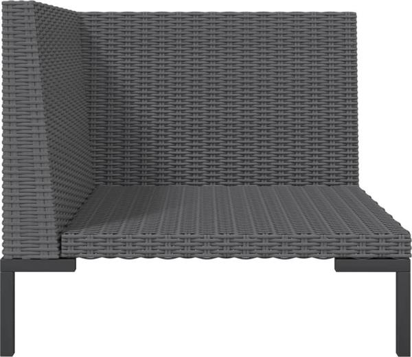 vidaXL Κήπος καναπές με μαξιλάρια, στρογγυλός PE rattan