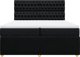 vidaXL Κρεβάτι Continental με Στρώμα, Μαύρο, Υφασμάτινο, 200x200 cm