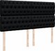 vidaXL Κρεβάτι Continental με Στρώμα, Μαύρο, Υφασμάτινο, 200x200 cm