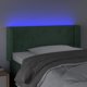 vidaXL Κεφαλάρι κρεβατιού με LED, σκούρο πράσινο, 83x16x78/88 εκ., βελούδο
