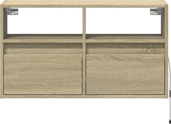 vidaXL Επιτοιχία TV με LED, Sonoma δρυς, 80x31x45 εκ.