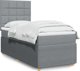 VidaXL Κρεβάτι Continental με Στρώμα, Ανοιχτό Γκρι, Ύφασμα, 90x190 εκ