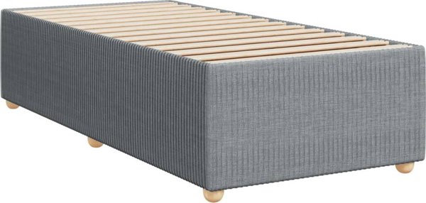 VidaXL Κρεβάτι Continental με Στρώμα, Ανοιχτό Γκρι, Ύφασμα, 90x190 εκ