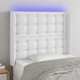 vidaXL Zaglowek do lozka z LED bialy 93x16x118/128 cm sztuczna skora